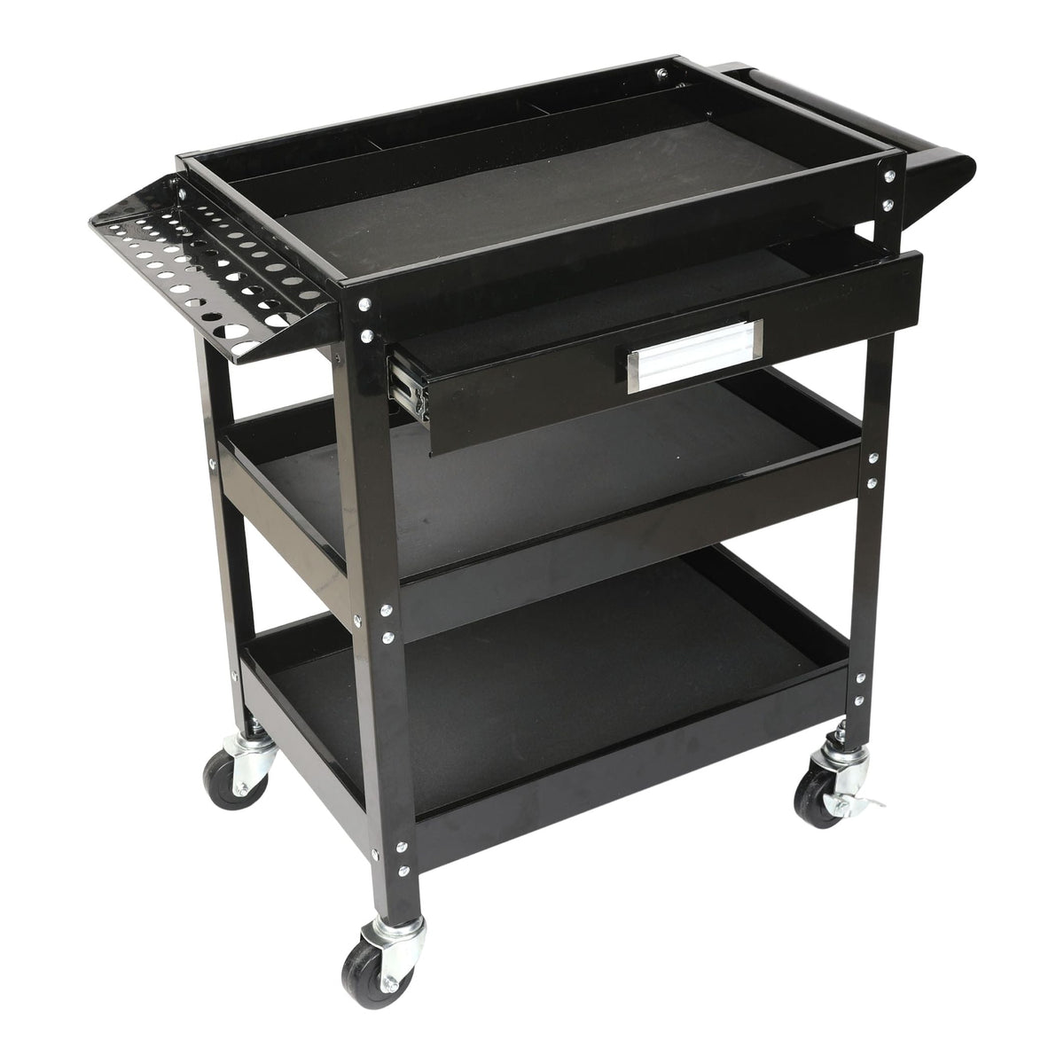 Mastercraft 3-Tier Work Cart with Swivel Casters, 250-lb