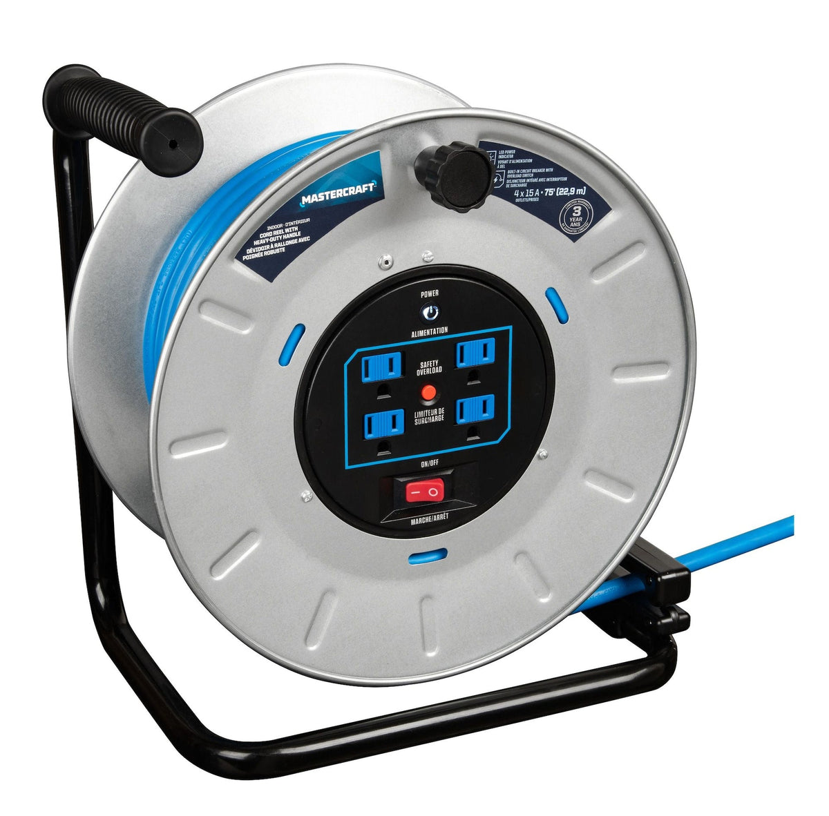 Mastercraft 75-ft 15A Retractable Extension Cord Reel