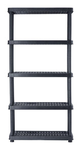Mastercraft Adjustable 5-Shelf Resin/ Plastic Storage Rack/ Shelving Unit, 36 x 14 x 72-in