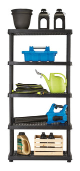 Mastercraft Adjustable 5-Shelf Resin/ Plastic Storage Rack/ Shelving Unit, 36 x 14 x 72-in