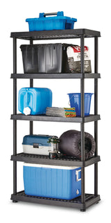 Mastercraft Adjustable 5-Shelf Resin/Plastic Storage Rack/Shelving Unit, 36 x 18 x 72-in