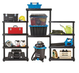 Mastercraft Adjustable 5-Shelf Resin/Plastic Storage Rack/Shelving Unit, 36 x 18 x 72-in