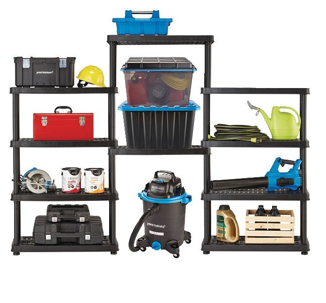 Mastercraft Adjustable 5-Shelf Resin/Plastic Storage Rack/Shelving Unit, 36 x 18 x 72-in