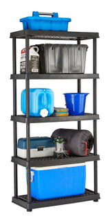 Mastercraft Adjustable 5-Shelf Resin/Plastic Storage Rack/Shelving Unit, 36 x 18 x 72-in