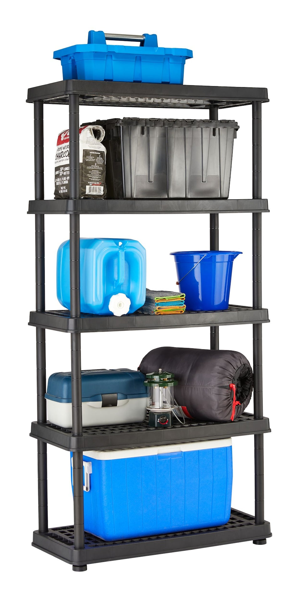 Mastercraft Adjustable 5-Shelf Resin/Plastic Storage Rack/Shelving Unit, 36 x 18 x 72-in