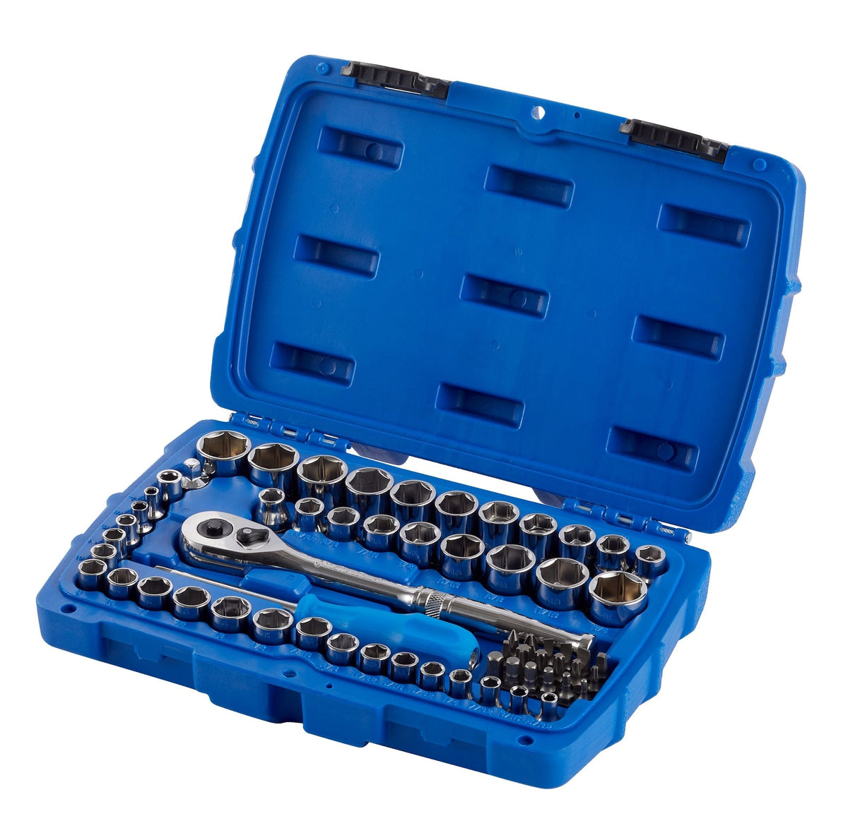 Mastercraft Mechanic's Tool Set with Case, Nickel-Plated, SAE/Metric, 62-pc