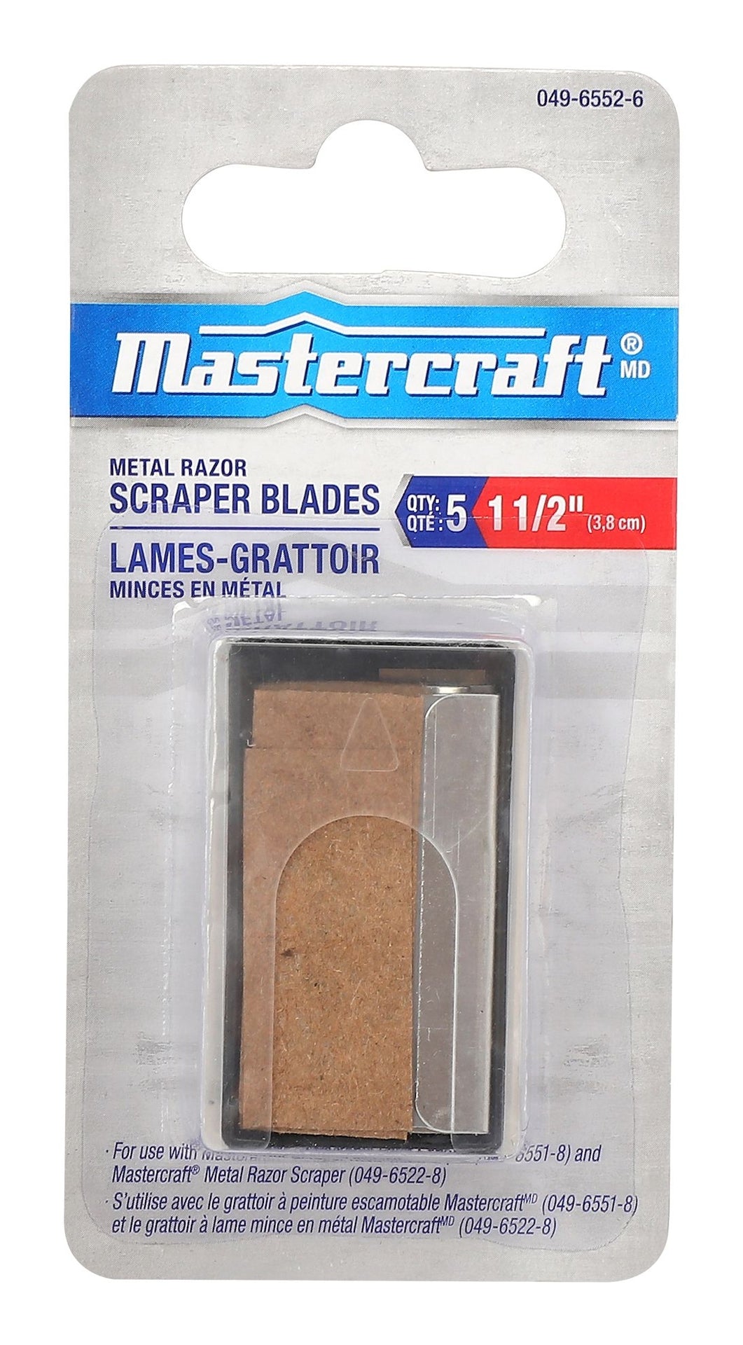 Mastercraft Replacement Razor Blades For Glass & Surface Scraper Tool, 1-1/2-in, 5-pk