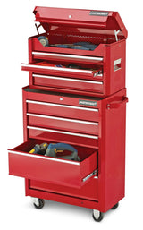 Mastercraft Rolling Tools Storage Cabinet with 5 Drawers, Deep Red, 24-in