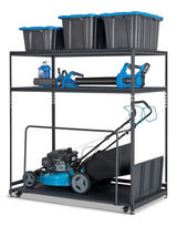 Mastercraft Seasonal Storage Rack with Rolling Platform Cart, Black, 65.5-in x 35.5-in x 68-in