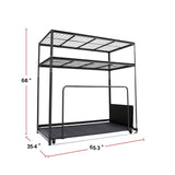 Mastercraft Seasonal Storage Rack with Rolling Platform Cart, Black, 65.5-in x 35.5-in x 68-in