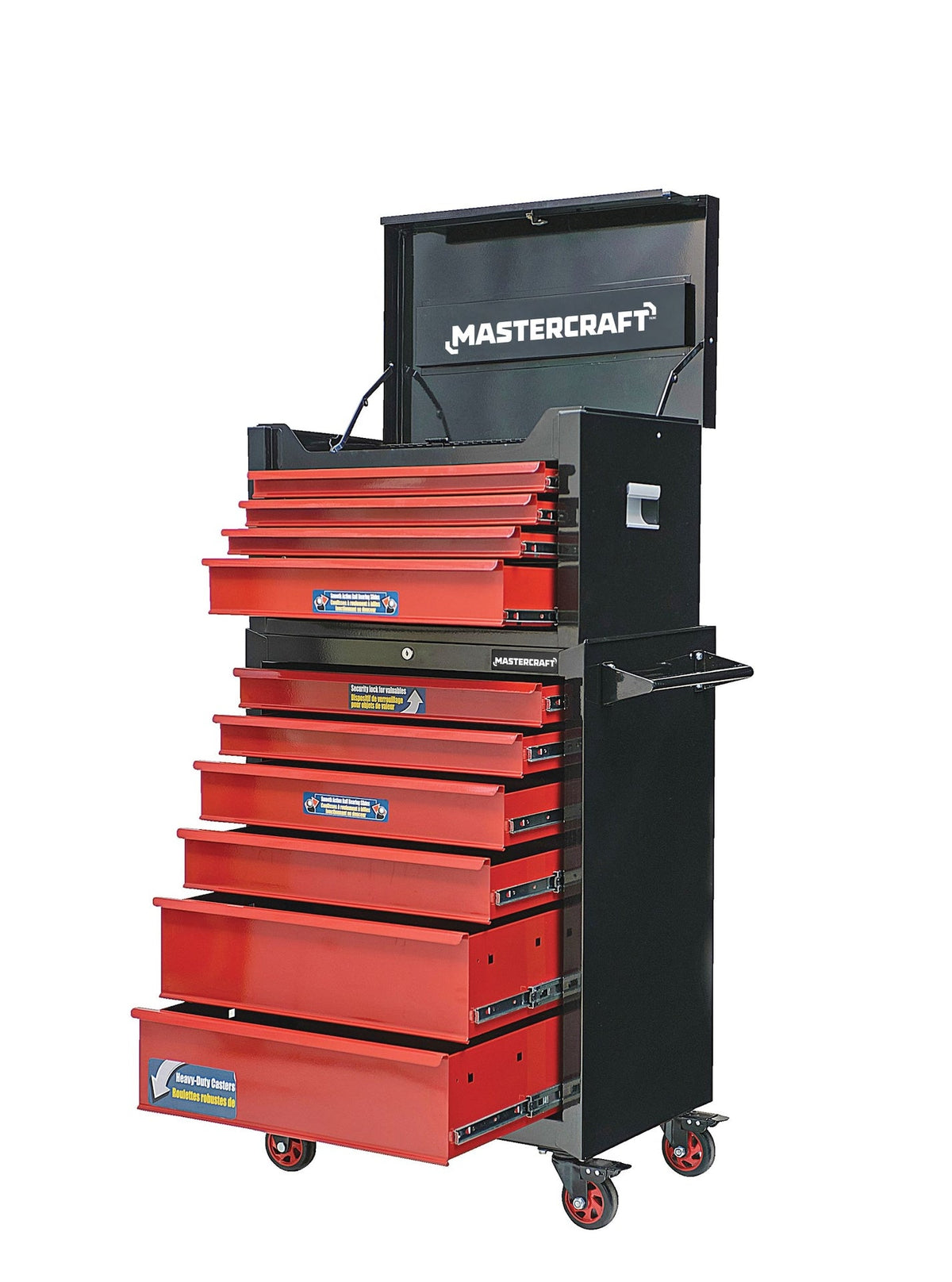 Mastercraft Tool Chest with 4 Drawers, Black & Red, 26-in