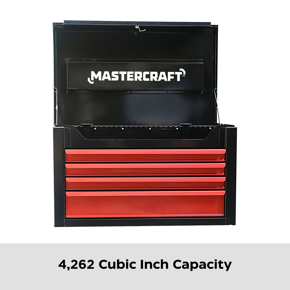 Mastercraft Tool Chest with 4 Drawers, Black & Red, 26-in