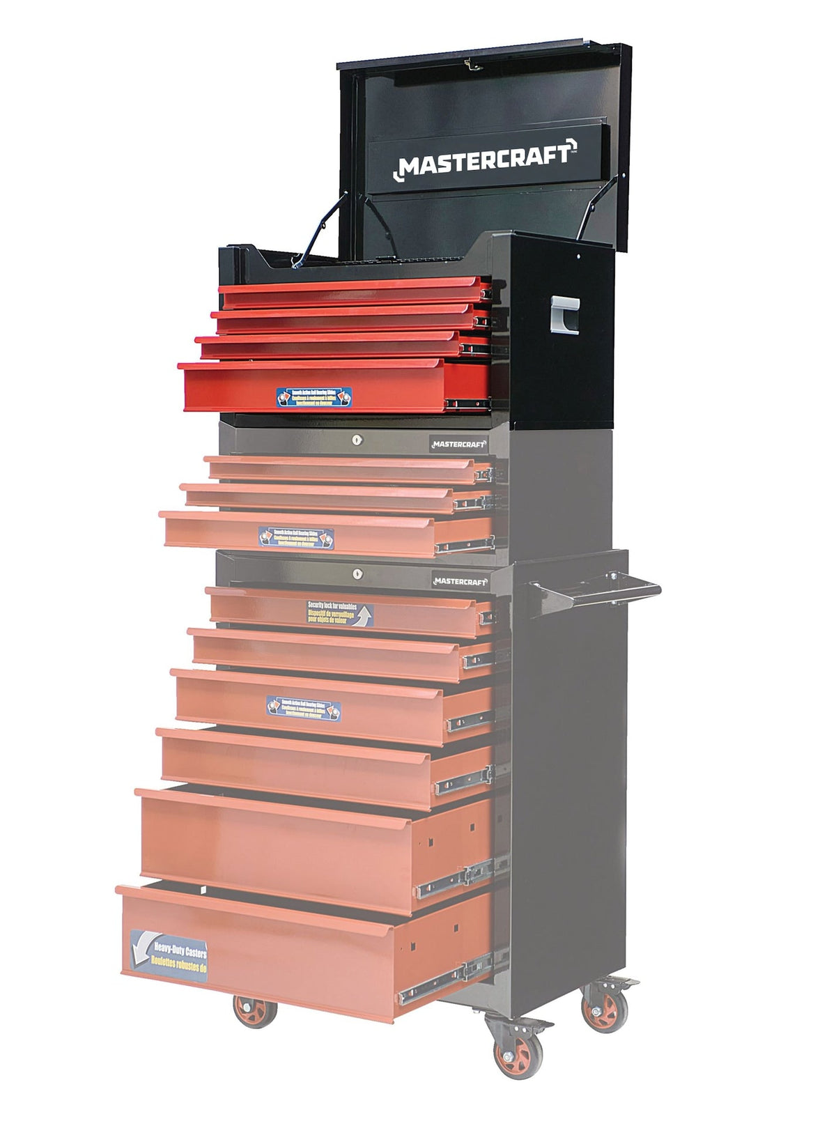 Mastercraft Tool Chest with 4 Drawers, Black & Red, 26-in