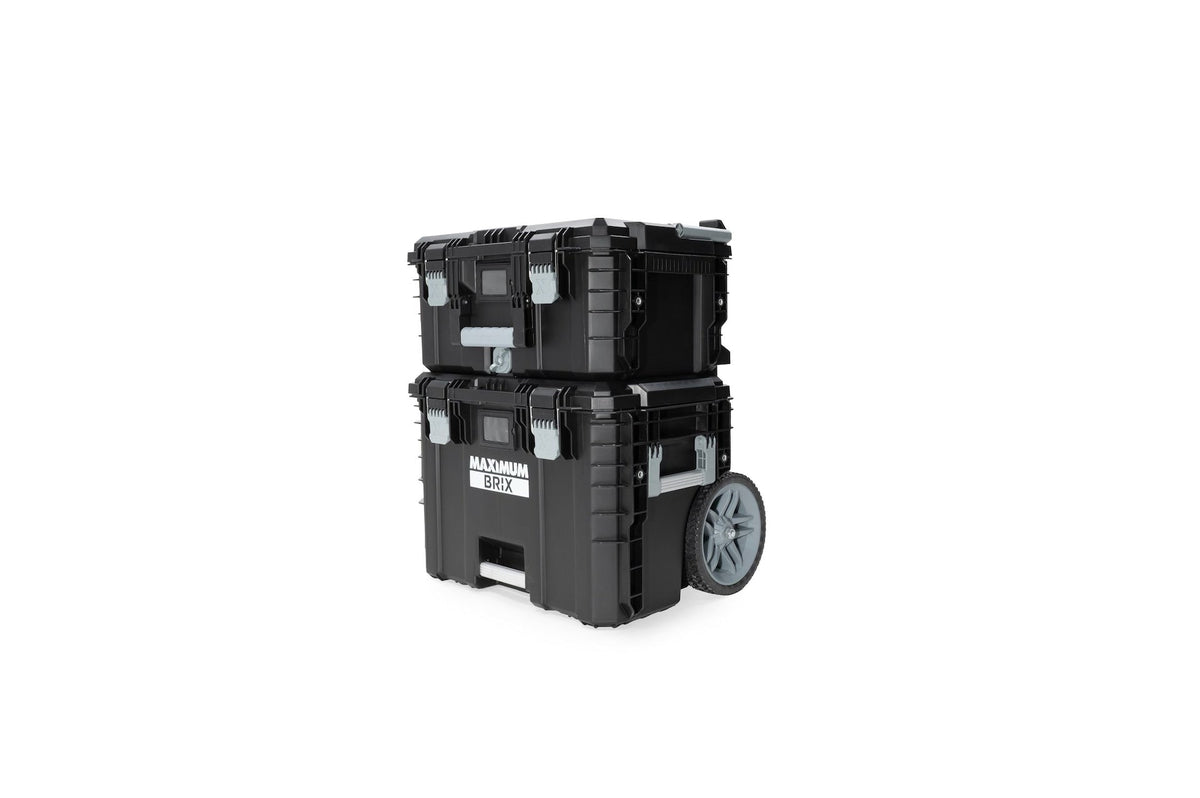 MAXIMUM Brix Modular Portable Toolbox/Tool Storage System with Wheels, IP65, 23-in x 19-in x 33-in, 3-pc