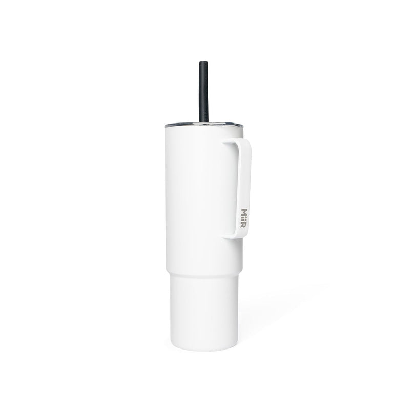 MiiR Stainless Steel Insulated All Day Straw Cup with Handle, White, 32-oz