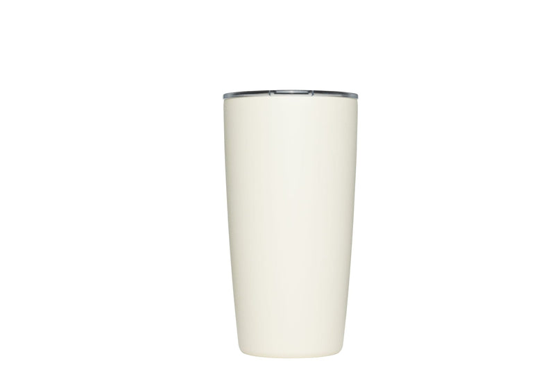 MiiR Stainless Steel Insulated Travel Tumbler with Press-Fit Slide Lid, Sandstone White, 16-oz