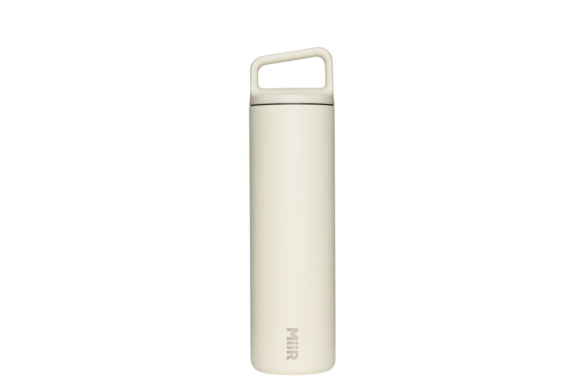 MiiR Wide Mouth Stainless Steel Insulated Travel Water Bottle, Sandstone White, 20-oz