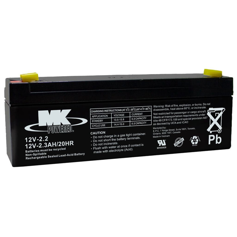 MK Battery 12-Volt 2.3 Ah SLA Battery, F1 Terminal