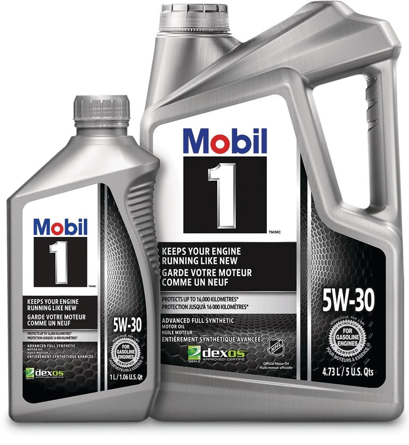 Mobil 1 5W30 Synthetic Engine/Motor Oil Set, 4.73-L + 1-L