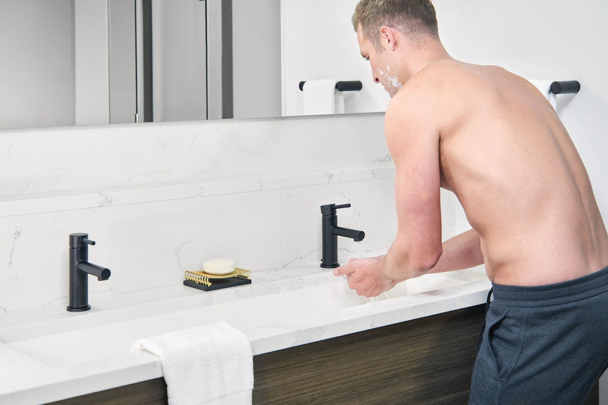 Moen Align Single Handle Single Hole Bathroom Sink Faucet, Matte Black