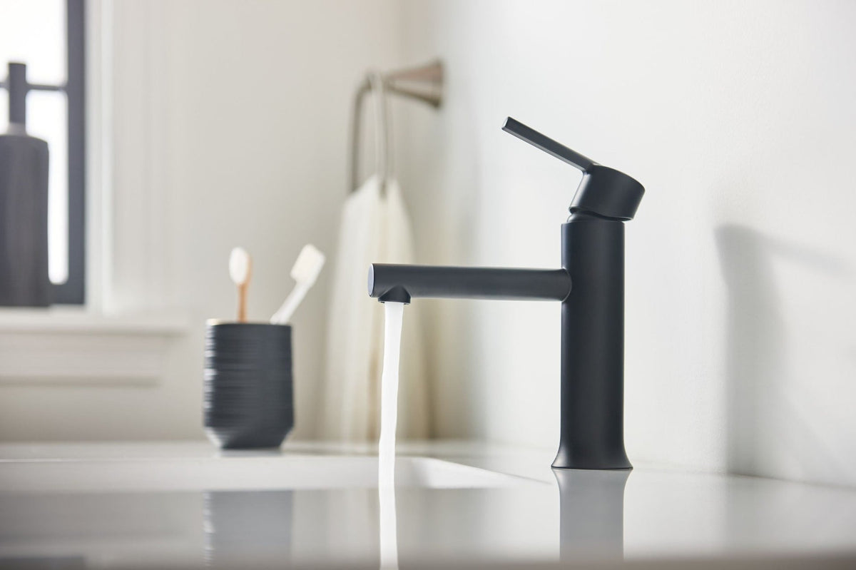Moen Arlys Single Handle Bathroom Faucet, Matte Black