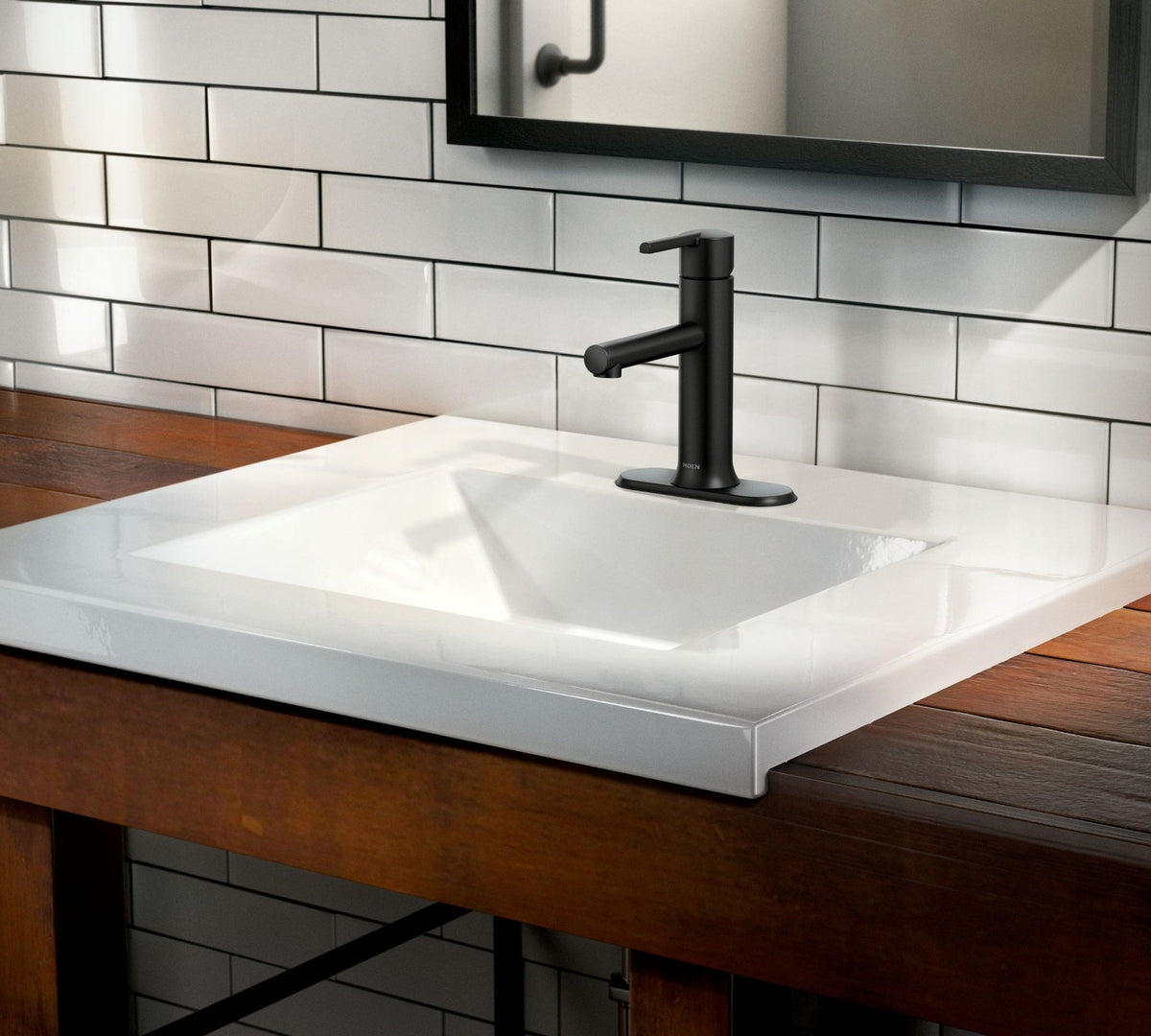 Moen Arlys Single Handle Bathroom Faucet, Matte Black