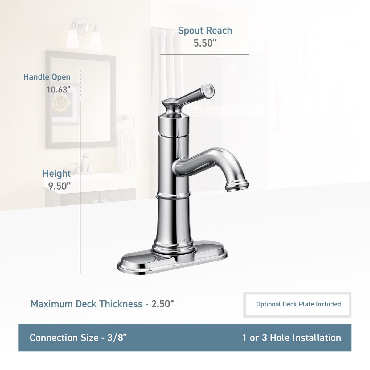 Moen Belfield Single Handle High Arc Single Hole Bathroom Sink Faucet, WaterSense Certified, Oil Rubbed Bronze