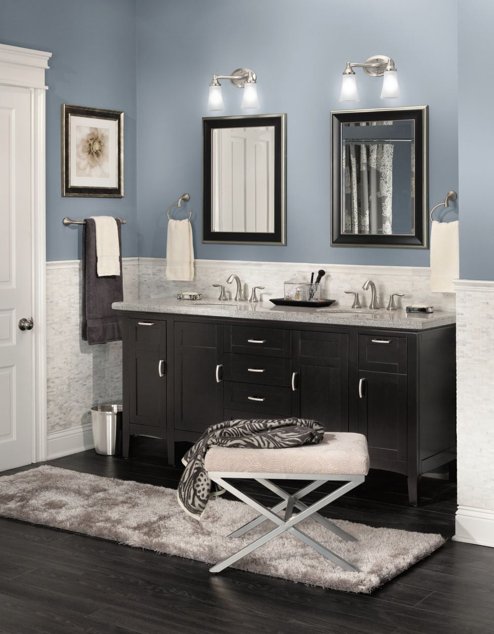 Moen EVA Dual Vanity Lighting Fixture, Chrome