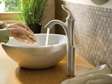 Moen Eva Single Handle High Arc Single Hole Bathroom Sink Faucet, WaterSense Certified, Chrome