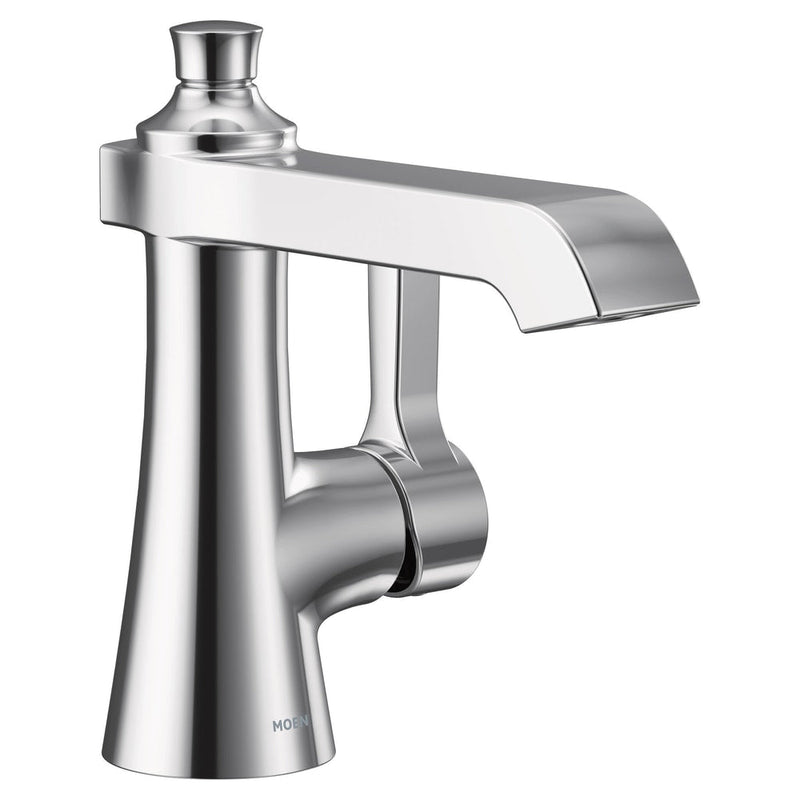 Moen Flara Single Handle Single Hole Bathroom Sink Faucet, Chrome