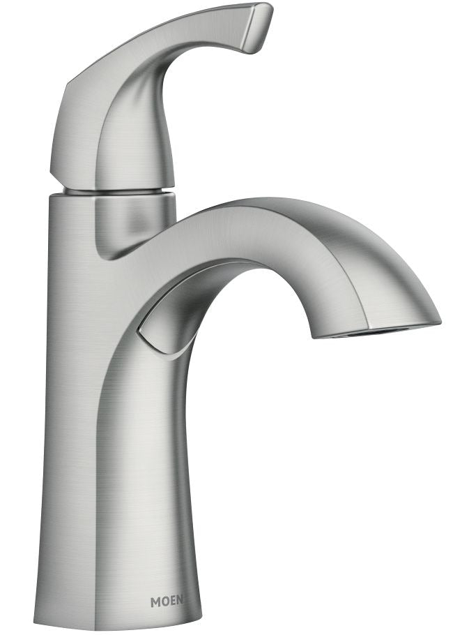 Moen Lindor Single Handle Bathroom Faucet, Spot Resist Brushed Nickel