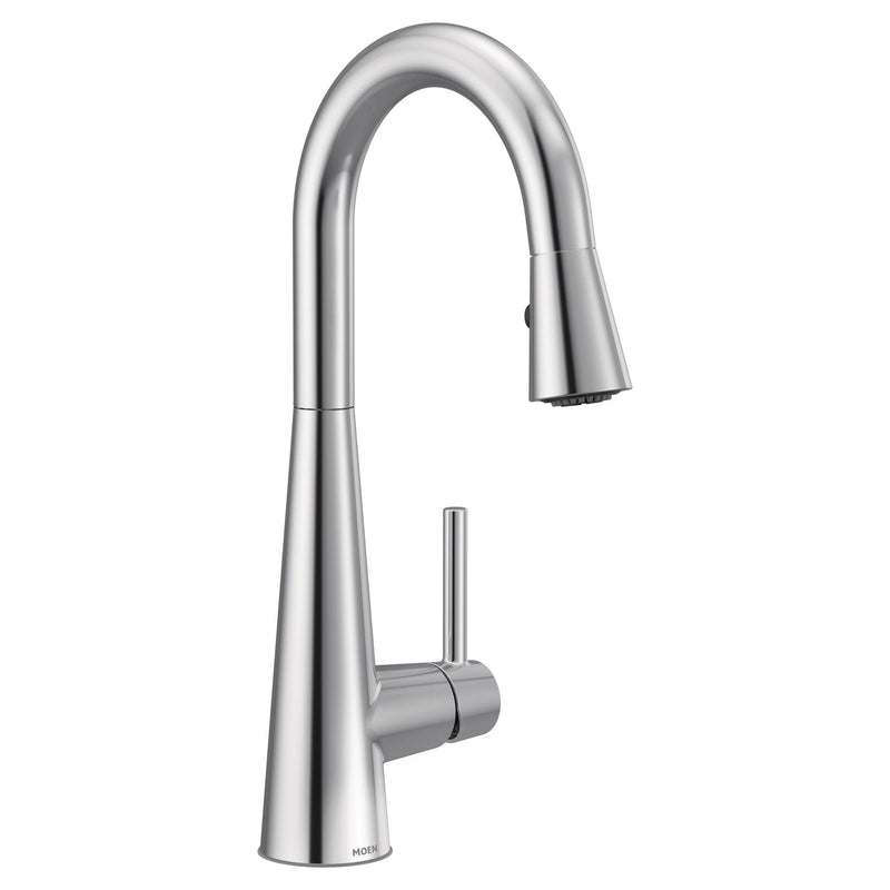 Moen Sleek Single Handle High Arc Pull Down Kitchen Faucet with Power Clean, Chrome