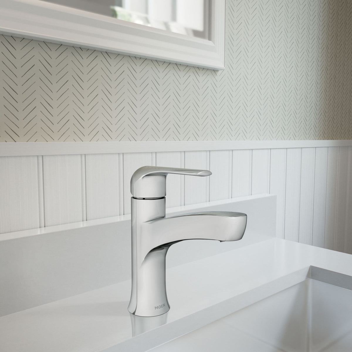 Moen Tilson Single-Handle Chrome Bathroom Lavatory/Bathroom Sink Faucet