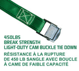 MotoMaster 450-lb Light Duty Lashing Straps with Cam Buckle Clasps, Weatherproof, 1-in x 12-ft, 2-pk