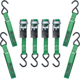 MotoMaster 900-lb Ratchet Tie-Down Straps, Non-Padded, 1-in x 10-ft, 4-pk