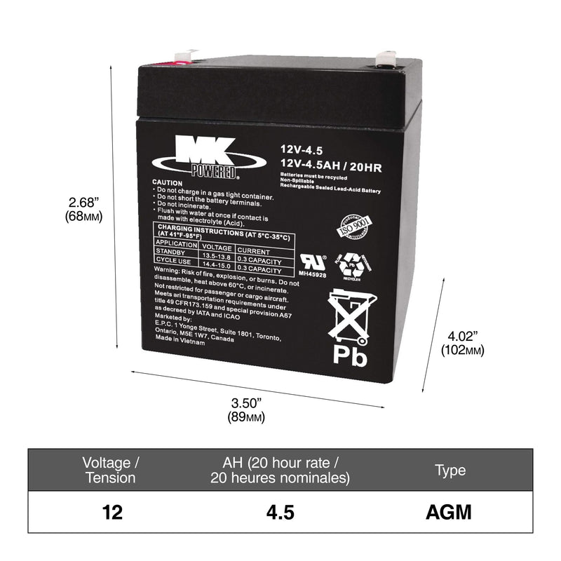 MOTOMASTER ELIMINATOR AGM Group Size 24F/34R Battery, 750 CCA