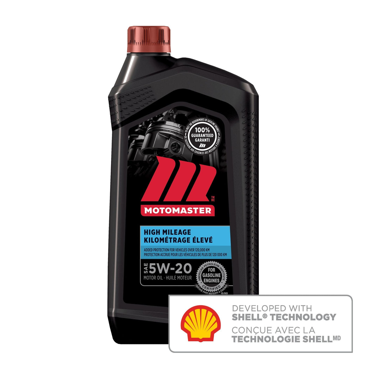 MotoMaster High Mileage 5W20 Conventional Engine/Motor Oil, 946-mL