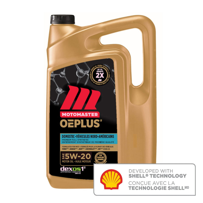MotoMaster OEPLUS Domestic Premium 5W20 Synthetic Engine/Motor Oil, 5-L