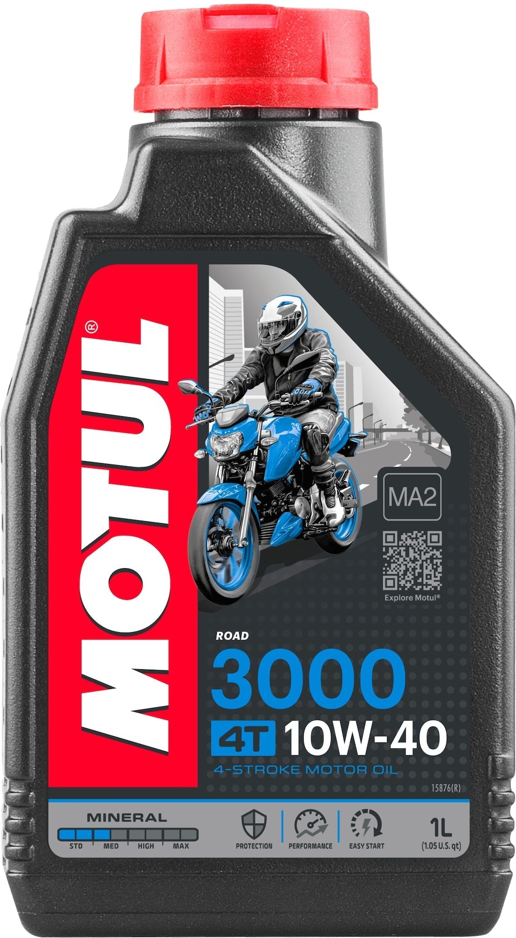 Motul 3000 4-Stroke 10W40 Mineral Motor Oil, 1-L