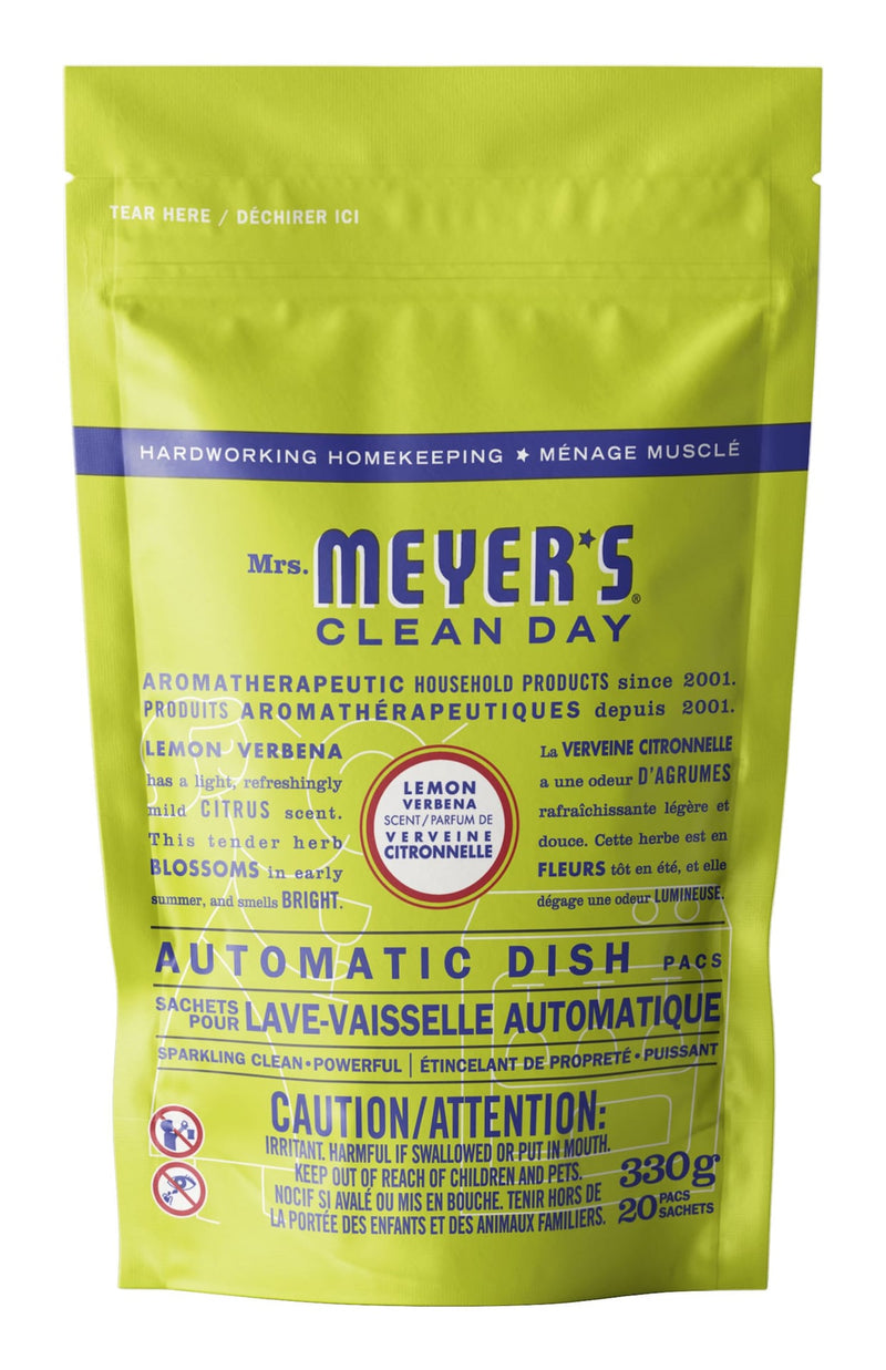 Mrs. Meyers Automatic Dishwasher Detergent Tabs, Lemon Verbena Scent, 20-pk