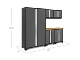 NewAge Bold 3.0 Series 24-Gauge Steel Garage Cabinetry Set with Bamboo Top, Partial Assembly, 96-in x 18-in x 72-in, 6-pc