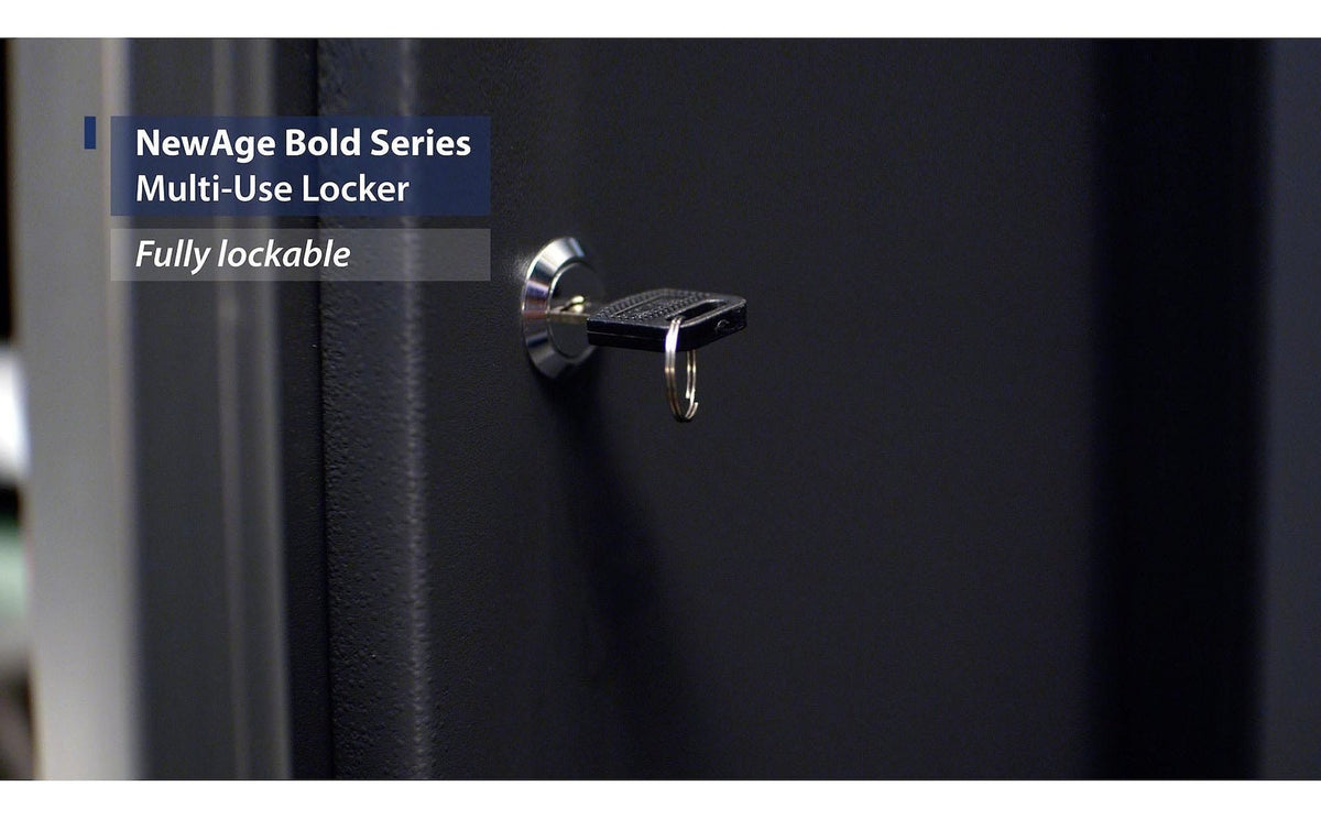 NewAge Bold 3.0 Series 24-Gauge Steel Multi-Use Locker, Fully-Welded, 800-lb Capacity, Black/Grey, 30-in