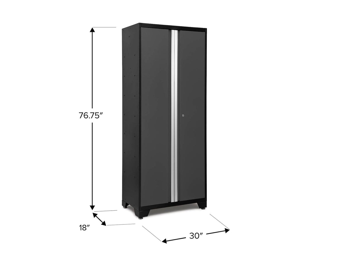 NewAge Bold Series 24-Gauge Steel RTA Storage Locker with 3 Shelves, Black/Grey, 30-in