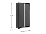 NewAge Bold Series Lockable 24-Gauge Steel RTA Storage Locker with 3 Shelves, Grey/Black, 42-in
