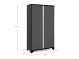NewAge Bold Series Lockable 24-Gauge Steel RTA Storage Locker with 3 Shelves, Grey/Black, 48-in