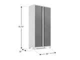 NewAge Bold Series Lockable 24-Gauge Steel RTA Storage Locker with 3 Shelves, Platinum/White, 36-in