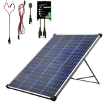 NOMA 100 Watt, 12V Crystalline Solar Panel Kit with Stand and Charge Controller