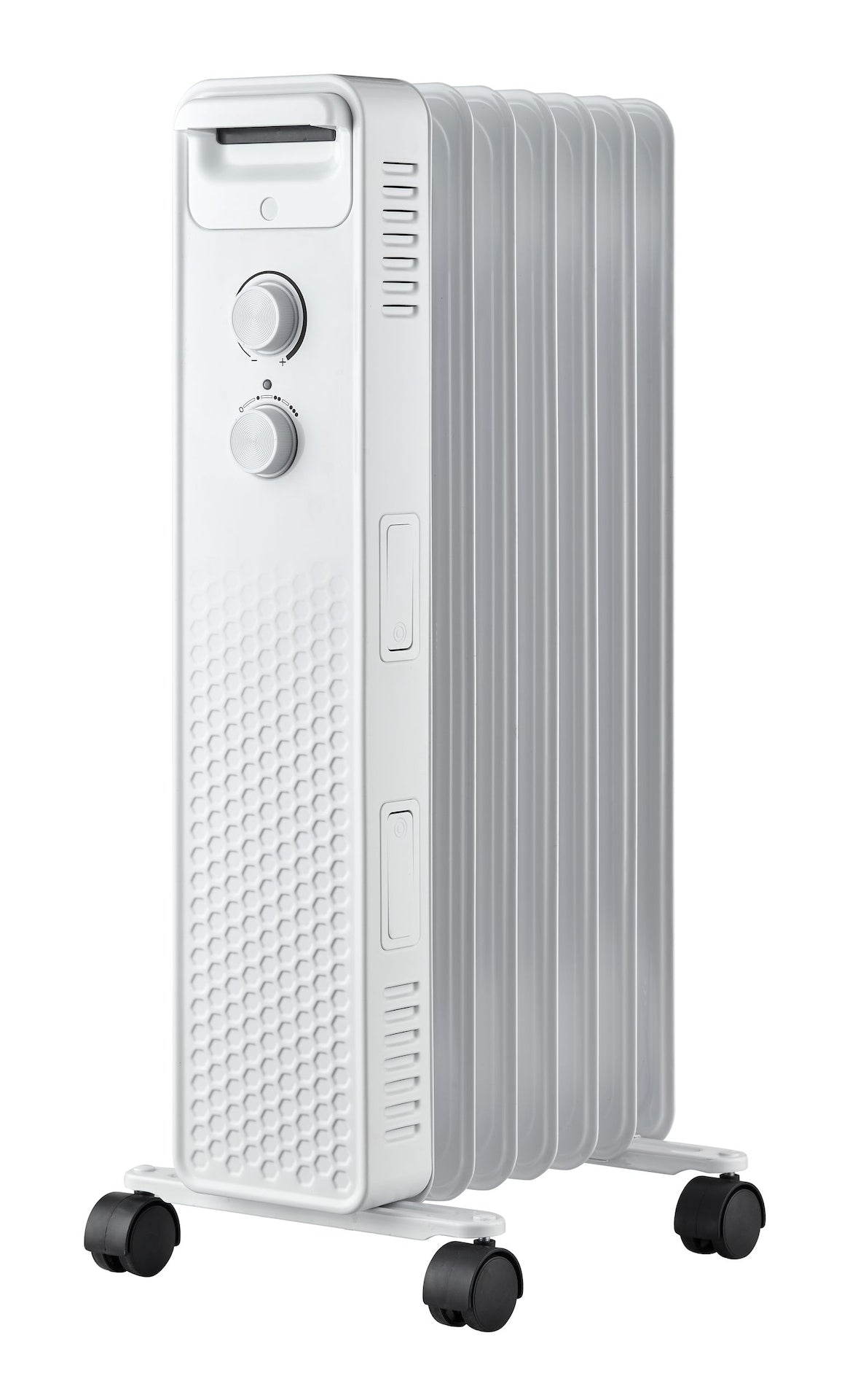 NOMA 3-Setting Mechanical Oil Filled Heater with Adjustable Thermostat, Castors & Handle, 1500W, White
