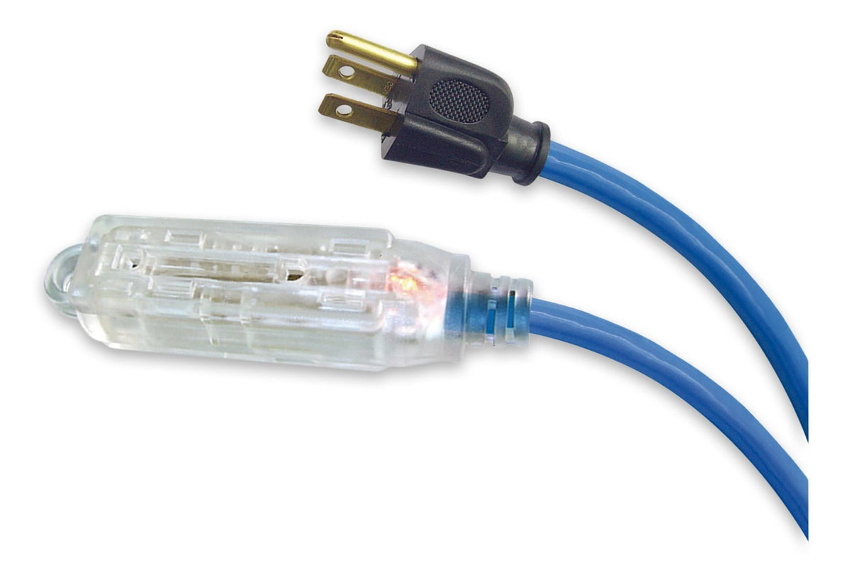 NOMA 32-ft 10-in 16/3 13 Amp All-Weather Block Heater Cord with Lighted End, Blue