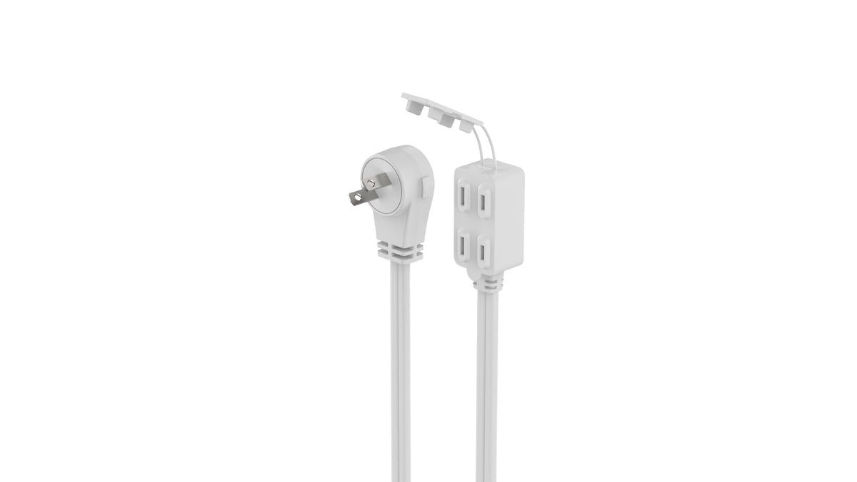 NOMA 8-ft 2-in 16/2 Extension Cord, Flat plug, 3 Outlets, White